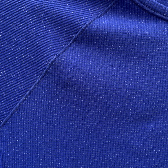 Sparkly deep purple athletic stretchy seamless "Own Your Power" VGUC w/thumbhole - Picture 4 of 11